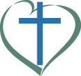 heart with religious cross drawing of heart outline encircling a religious cross