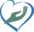heart with hand drawing of heart outline encircling drawing of a hand